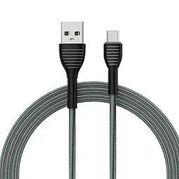 Кабель ColorWay USB - micro USB (M/M), Braided Cloth, 3 А, 1 м, Сірий (CW-CBUM041-GR) - мініатюра 2