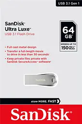 Накопичувач 64GB USB 3.1 Type-A Ultra Luxe Срібний SanDisk teh0013419 - мініатюра 6