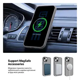 Чехол для Apple iPhone 15 Plus, Uniq MagCase, серый, противоударный, панель-накладка с MagSafe, ударопрочный TPU+PC, с магнитом MagSafe, поддержка полноценной беспроводной зарядки, ArmorStandart (ARM75279) - мініатюра 4