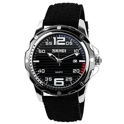 Наручний годинник чоловічий Skmei 0992 Black - Black silicone, 0992PBKWT (12309)