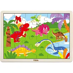 Дерев'яний пазл Viga Toys Динозаври 24 елементи (51460)