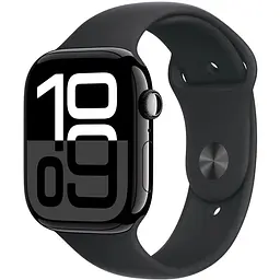 Смарт-годинник Apple Watch Series 10 GPS, 46mm, Jet Black, Black Sport Band, M/L (Grade C) Seller Refurbished