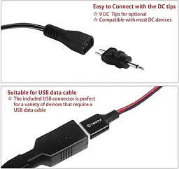 Багатофункціональний адаптер SoulBay 30W 3–12V з USB та набором насадок - мініатюра 2