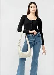Сумка жіноча Sambag HOBO S білий 30 х 13 х 8 см (53100030) - мініатюра 9