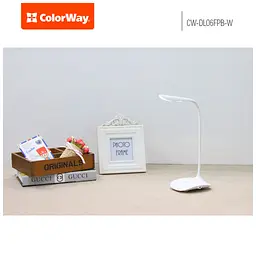 Настільна лампа ColorWay LED Portable & Flexible with built-in accumulator 500mAh (CW-DL06FPB-W) - мініатюра 5