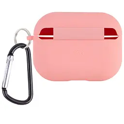 Силіконовий футляр з мікрофіброю для навушників Airpods Pro Рожевий / Pink - мініатюра 2