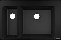 Кухонна мийка Hansgrohe S510-F635 770x510 на дві чаші 80/450 Graphiteblack 43315170, Чорний