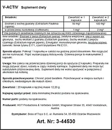 Чоловічі таблетки для продовження ерекції V-Activ For Men 20 шт. - мініатюра 5