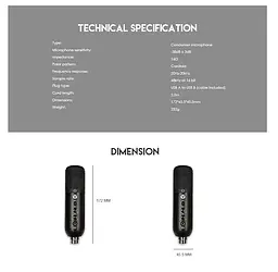 Конденсаторний мікрофон для подкастів, потокової передачі FANTECH LEVIOSA MCX-01, кардіоїдний дизайн з поп-фільтром та ехо-контролем - мініатюра 6