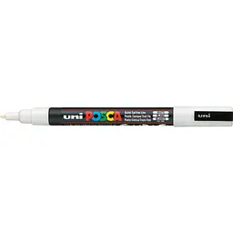 Маркер Uni Posca білий 0.9-1.3 мм (PC-3M.White)