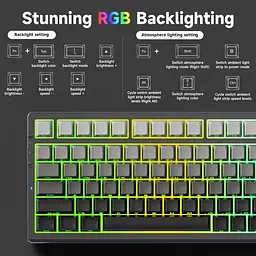 Клавіатура MCHOSE G98 Pro RGB Mechanical Flame Orange Switch Black (MC-G98S-5) - мініатюра 6