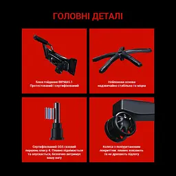 Ігрове крісло Anda Seat Luna Size L Black/Red PVC (AD18-44-BR-PV) - мініатюра 10