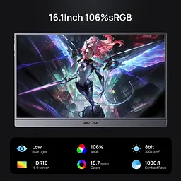 Портативний монітор Arzopa 16.1" Z1FC + Case Grey EU [157146] - мініатюра 3