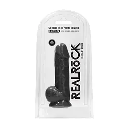 Фалоімітатор RealRock With Balls, 21.6 см (чорний) - мініатюра 6