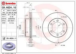 Гальмівний диск Brembo (09.A634.11)