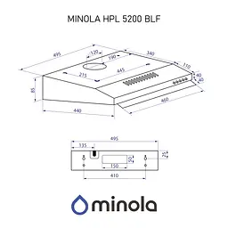 Витяжка плоска Minola HPL 5200 BLF - мініатюра 14