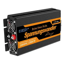 Інвертор перетворювач напруги Edecoa Spannungswandler 12-230V 1000W / 2000W чистий синус