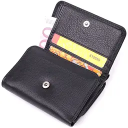 Шкіряний лаконічний гаманець для жінок ST Leather 22506 чорний
