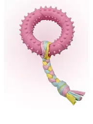 Жувальна іграшка для собак Derby Ribbed ring with cotton rope