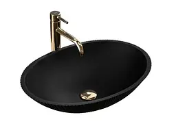 Умивальник Rea Della 37,5x51,5 black matt (REA-U0274), Матова