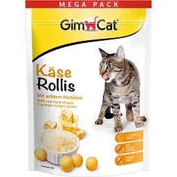 Ласощі для котів GimCat Kase Rollis вітамінізовані сирні кульки 425 г (G-419510)