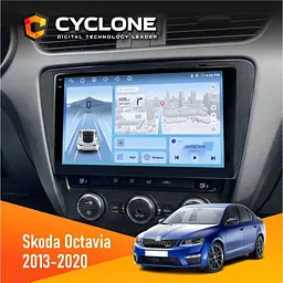 Штатна магнітола Skoda Octavia A7 2013-2020 Cyclone C10-012 4x64, DSP, 4G Cyclone (НФ-00007758)
