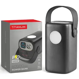 Повербанк 60000mAh з швидкою зарядкою PD100W TITANUM WC60 |3USB+2Type-C| Чорний (TPB-WC60-B) Power Bank