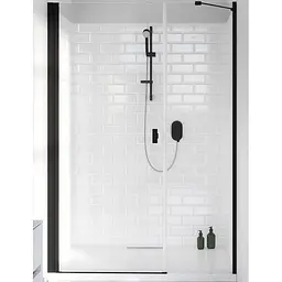 Душові двері Radaway NES Black DWS I 110x200 права, безпечне скло, прозоре, чорна (10028110-54-01R)
