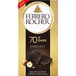 Шоколад Ferrero Rocher чорний (70%) з лісовим горіхом 90 г