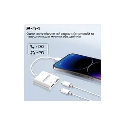Адаптер Lightning to Lightning 12W + Lightning audio Promate (medialink-i2i) - мініатюра 8