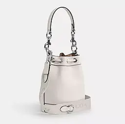 Жіноча шкіряна сумка Bucket Bag (Біла) - мініатюра 3
