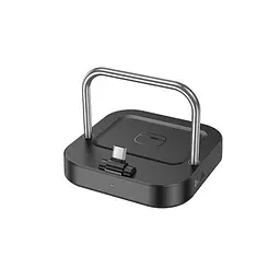 Бездротовий ЗП Magsafe HOCO CQ16B Astute 2-in-1 desktop charger чорний - мініатюра 4