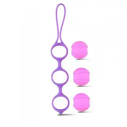 Вагінальні кульки Toyz4lovers Bi-Balls Triple, 21 см (фіолетовий) - мініатюра 2
