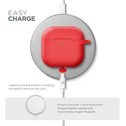 Силіконовий чохол для навушників Apple AirPods 4, Hang Case, червоний, ультратонкий захисний кейс товщиною 2 мм, захист від подряпин, пилу та ударів, компактний, з карабіном для кріплення, ArmorStandart (ARM81293) - мініатюра 7