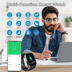 Смарт-годинник STECEi 1.85" HD з Bluetooth-дзвінками, пульсометром, моніторингом сну та 110+ спортивними режимами чорний - мініатюра 2