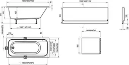 Ванна акрилова Ravak Chrome 170x75 C741000000 - мініатюра 5