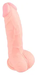 Реалістичний фалоімітатор Medical Silicone Dildo з мошонкою 20 см тілесний - мініатюра 3
