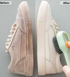 Щітка з дозатором миючого засобу біла господарська щітка для чищення одягу та взуття 17х4.5см - мініатюра 7