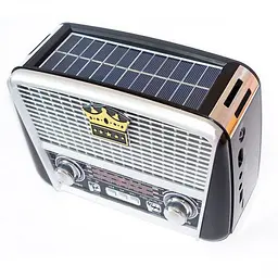 Радіоприймач Bluetooth із сонячною панеллю сірий портативна колонка радіо Golon RX-455S - мініатюра 3