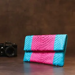 Яскравий жіночий клатч Snake Leather s_14993 рожевий - мініатюра 4