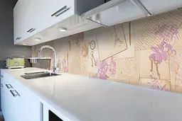 Кухонний фартух Під Старовину вінілова наклейка ПВХ листа вінтаж Бежевий 65х250 см Happy Pocket Z180865 - мініатюра 6