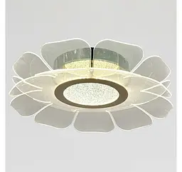 Декоративна стельова LED-люстра Artlight 1032-450 GD+BK у формі квітки з прозорими акриловими пелюстками - мініатюра 3