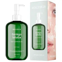 Глубоко очищающее гидрофильное масло для лица Hollyskin Ginkgo biloba с экстрактом гинкго билоба, 200 мл