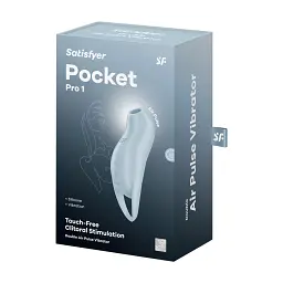 Вакуумний стимулятор клітора з вібрацією Satisfyer Pocket Pro 1 блакитний - мініатюра 5