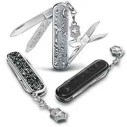 Ніж Victorinox Classic Brilliant Damast 58мм,5функ,дамаск + брелок-лого - мініатюра 4