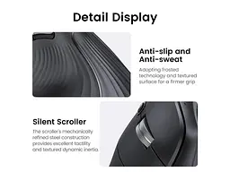 Миша UGREEN MU008 Vertical Ergonomic Black (25444) - мініатюра 4