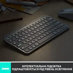 Клавіатура Logitech MX Keys Mini Wireless Illuminated UA Pale Grey (920-010499) - мініатюра 4