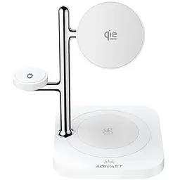 Бездротовий зарядний пристрій Acefast E39 desktop 4in1 Qi2 32.5W White