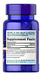 Мелатонін Puritan's Pride Quick Dissolve Melatonin 10 mg Cherry Flavor 45 таблеток - мініатюра 2