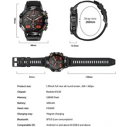 Годинник розумний Smart Delta K52 2 ремінці Чорний (2113177367) - мініатюра 10